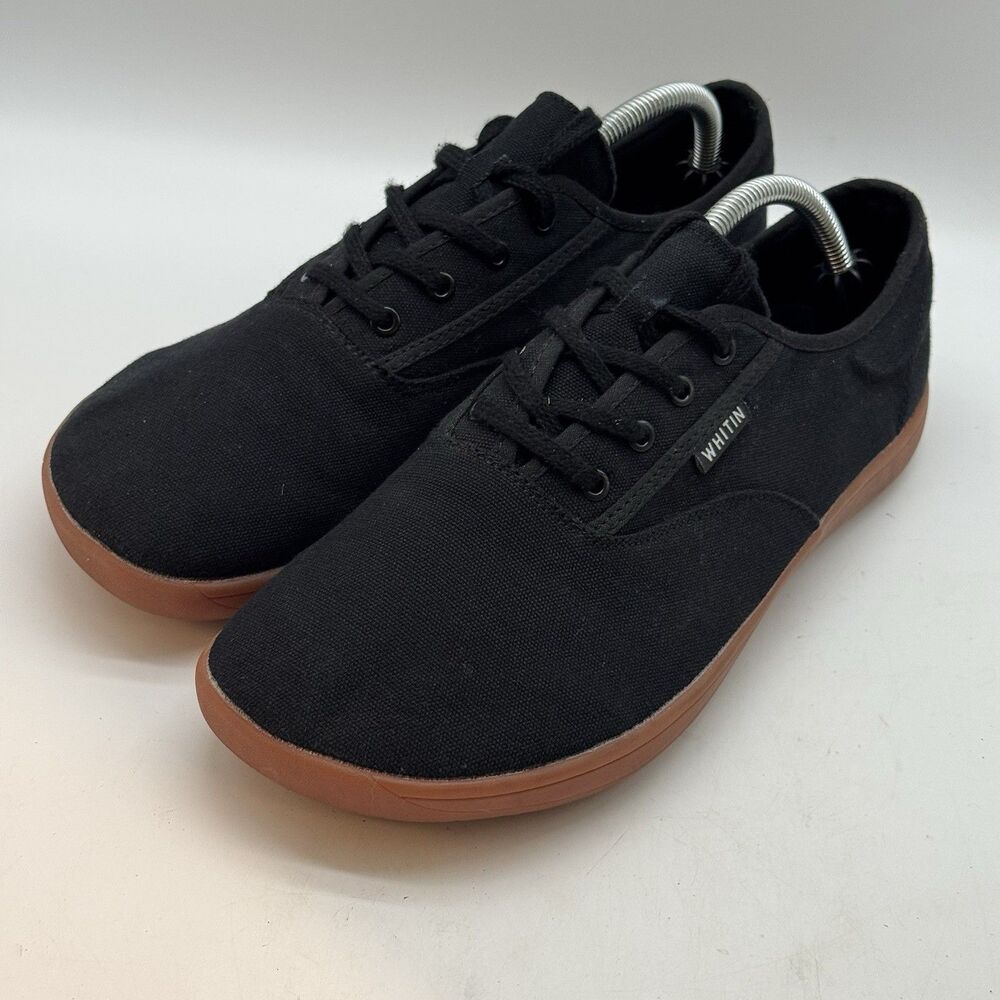 Whitin W87 Wide Canvas Barefoot Sneakers Men's 11 Minimalist Black on Black Gum